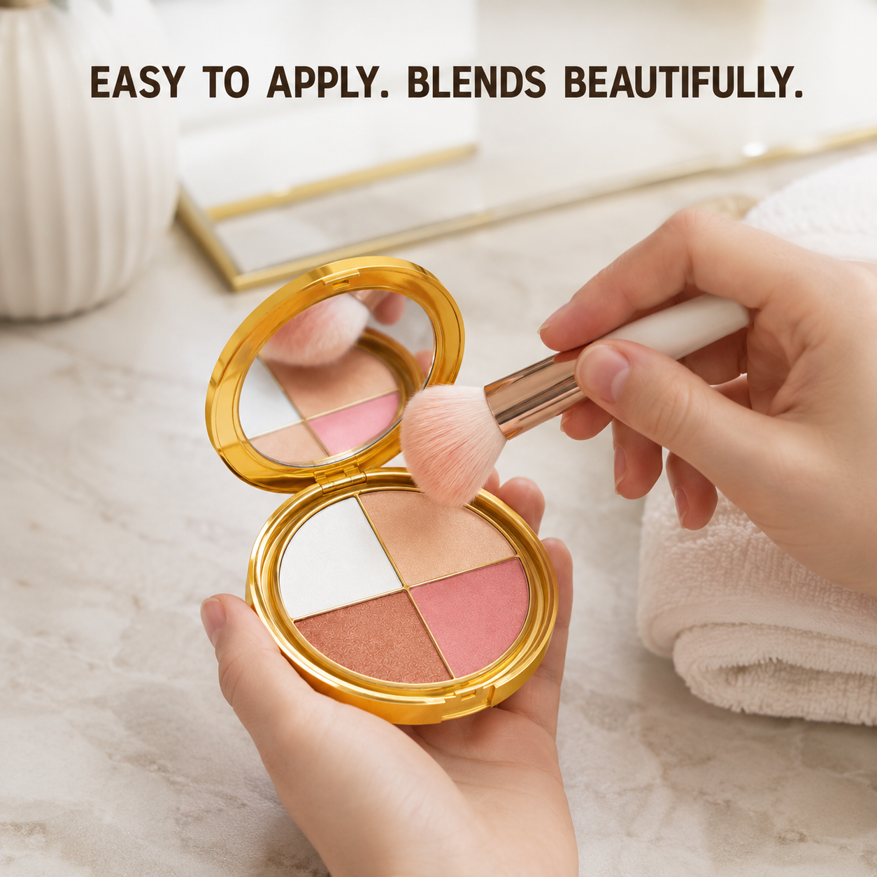 2 In 1 Highlighter Eyeshadow Blush Palette