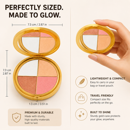 2 In 1 Highlighter Eyeshadow Blush Palette