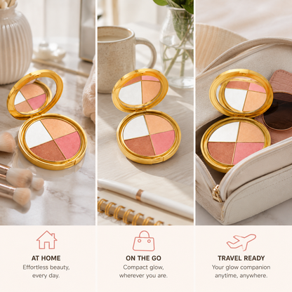 2 In 1 Highlighter Eyeshadow Blush Palette